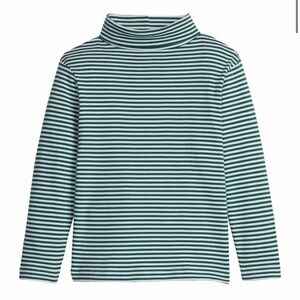 LITTLE ENGLISH
Striped Turtleneck, Hunter Green